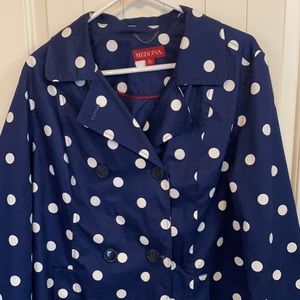 Blue and White Polka dot jacket